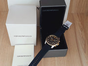 Emporio Armani Men’s Chronograph Quartz Black Silicone Strap 44mm Watch AR80003