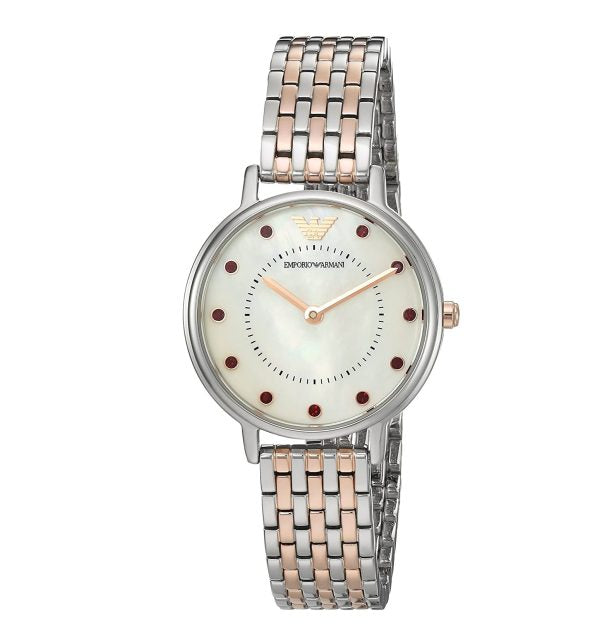 Emporio Armani Women’s Analog Stainless Steel Mother of Pearl Dial 28mm Watch AR2515