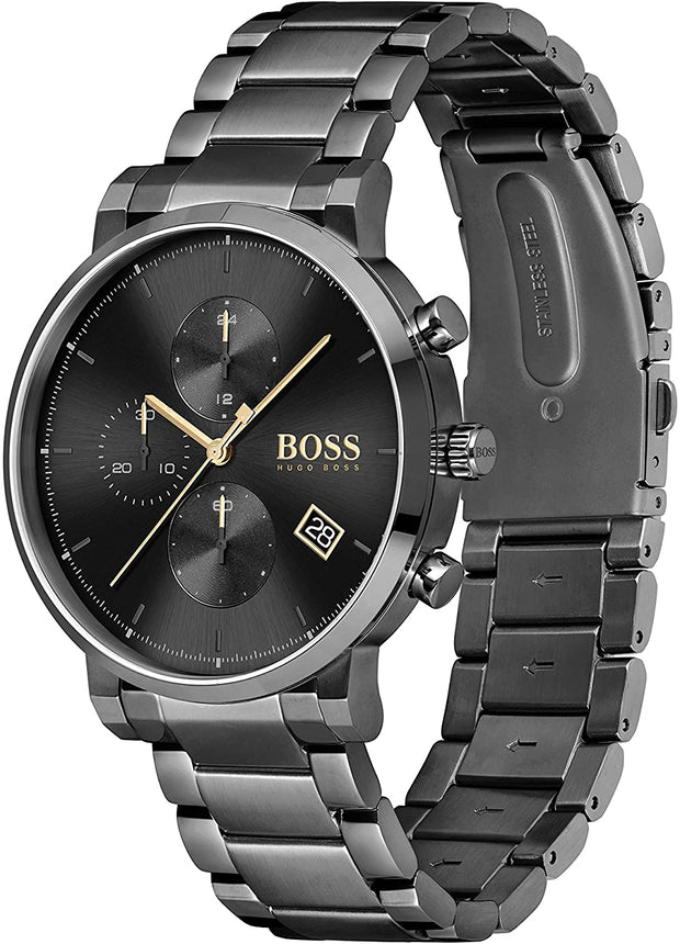 Hugo Boss Men’s Chronograph Quartz Stainless Steel Black Dial 43mm Watch 1513780