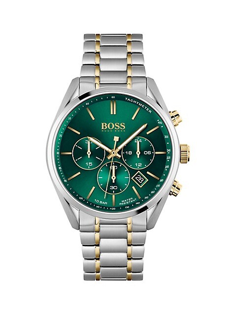 Hugo Boss Men’s Quartz Stainless Steel Green Dial 44mm Watch 1513878