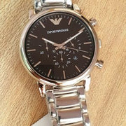 Emporio Armani Men’s Chronograph Quartz Stainless Steel Black Dial 46mm Watch AR1894