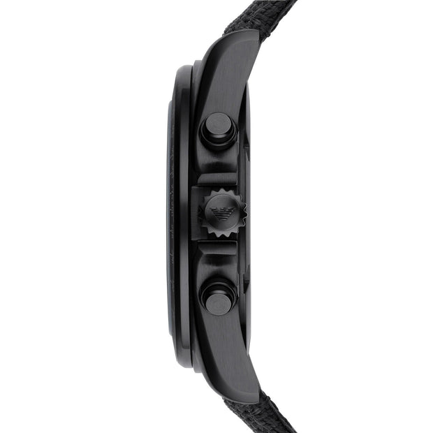 Emporio Armani Men’s Quartz Black Nylone Strap Black Dial 44mm Watch AR6131