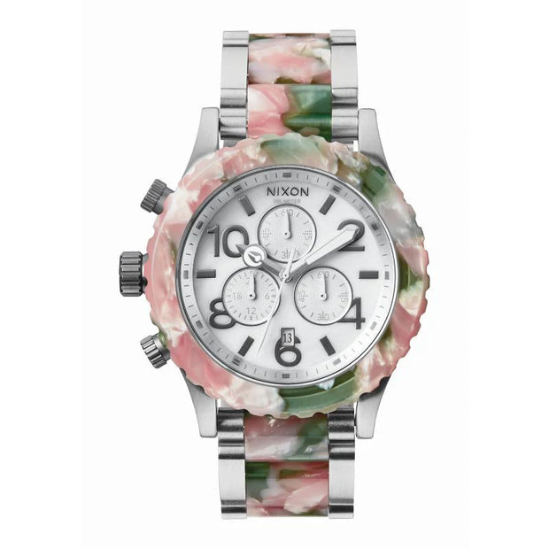 42-20 mint julep chronograph silver dial women's watch women's watch a037-1539