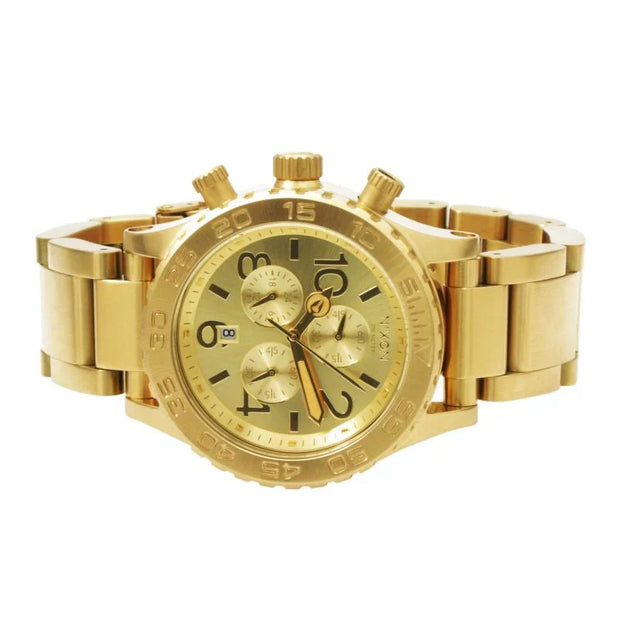 42-20 chrono champagne dial gold tone men's watch a037-502