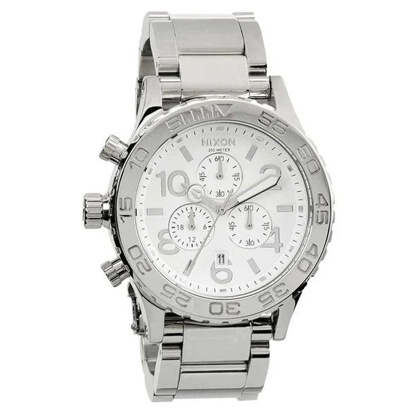 42-20 chrono high polish white silver men's watch men's watch a037-945