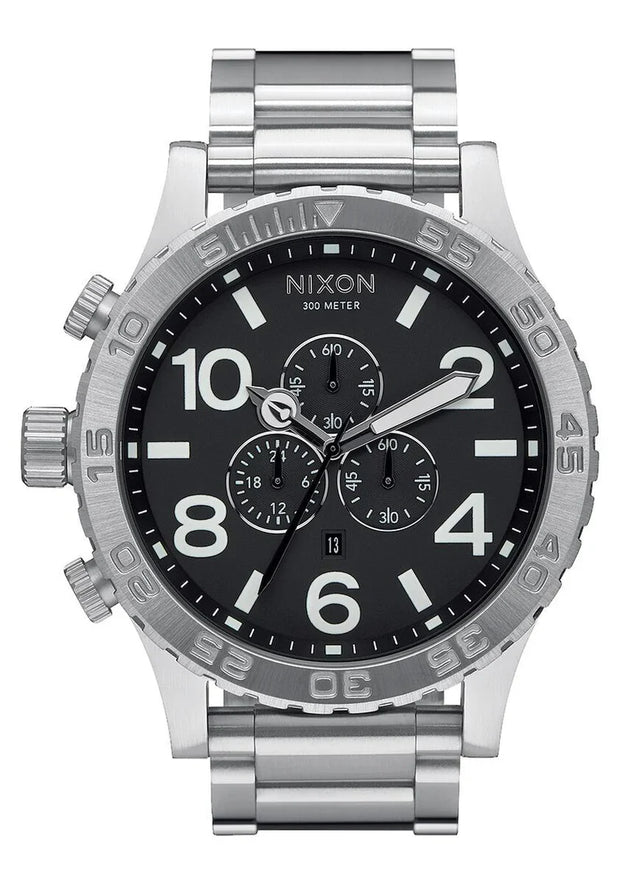 51-30 stainless steel chrono black men's watch a083-000
