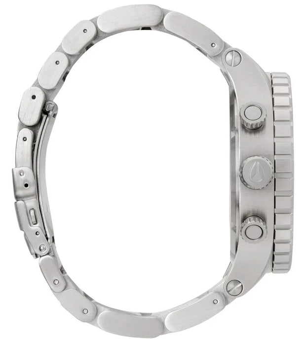 51-30 chronograph white dial stainless steel men's watch a083-100