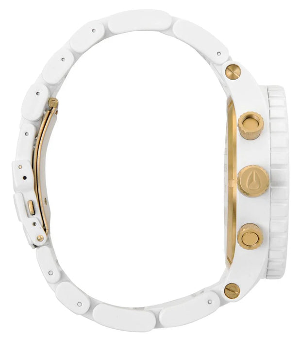 51-30 chronograph white ion-plated men's watch a083-1035