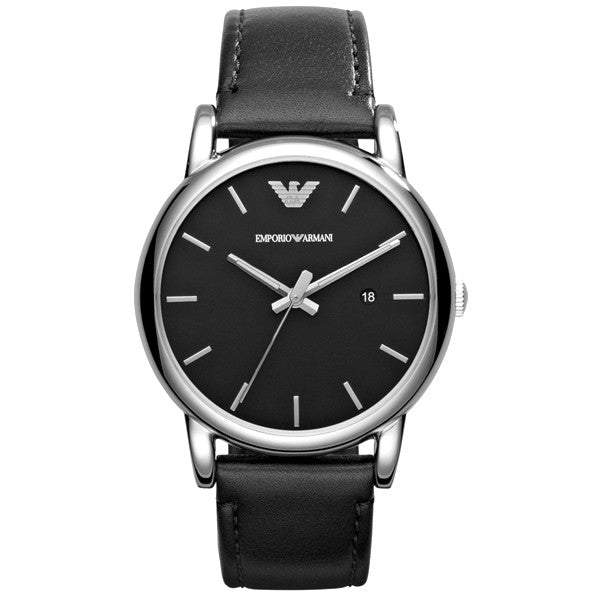 Emporio Armani Men’s Quartz Leather Strap Black Dial 41mm Watch AR1692
