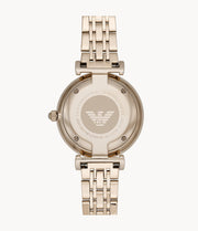 Emporio Armani Women’s Analog Stainless Steel Rose Gold Dial 32mm Watch AR11059