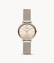 Emporio Armani Women’s Analog Stainless Steel Rose Gold Dial 32mm Watch Watch AR11129