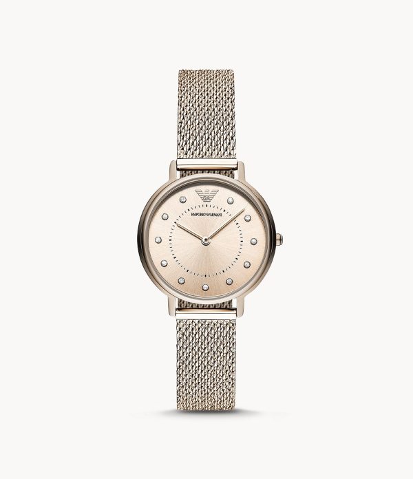 Emporio Armani Women’s Analog Stainless Steel Rose Gold Dial 32mm Watch Watch AR11129