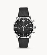 Emporio Armani Men’s Chronograph Quartz Leather Strap Black Dial 43mm Watch AR11143