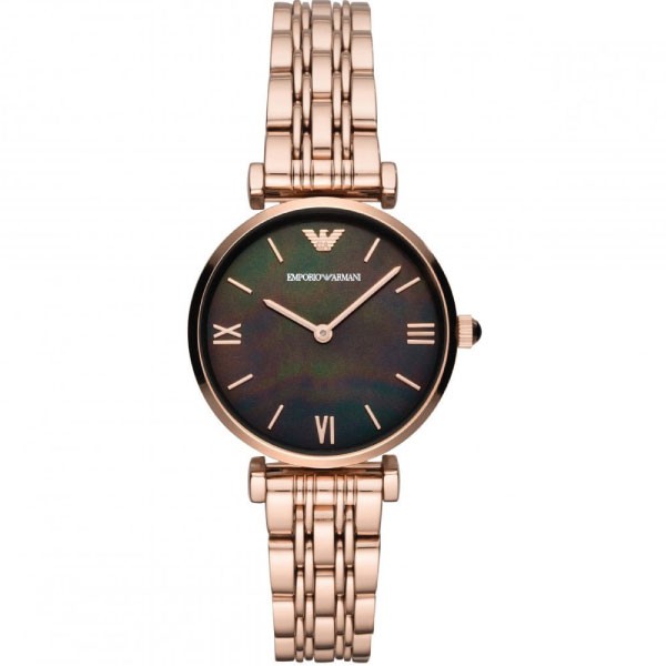 Emporio Armani Women’s Analog Stainless Steel Black Dial 32mm Watch AR11145