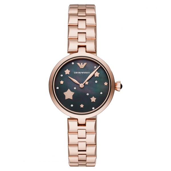 Emporio Armani Women’s Analog Stainless Steel Black Dial 32mm Watch AR11197