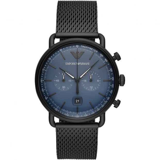 Emporio Armani Men’s Quartz Stainless Steel Blue Dial 43mm Watch AR11201