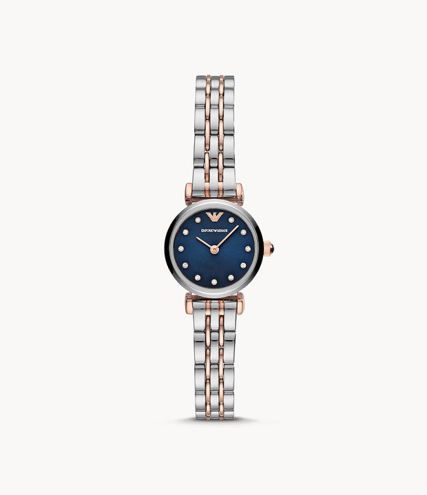 Emporio Armani Women’s Analog Stainless Steel Blue Dial 22mm Watch AR11222