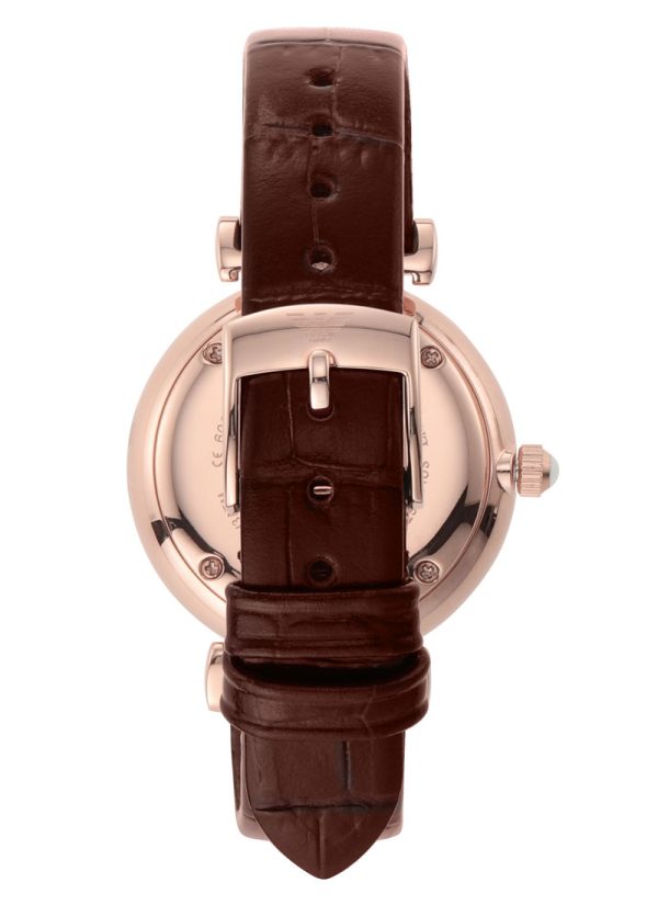 Emporio Armani Women’s Quartz Leather Strap Silver (Crystal Pave Center) Dial 32mm Watch AR11269