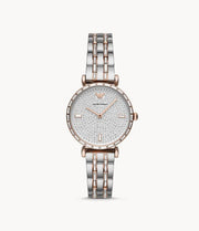 Emporio Armani Women’s Analog Stainless Steel Silver Dial 32mm Watch AR11293