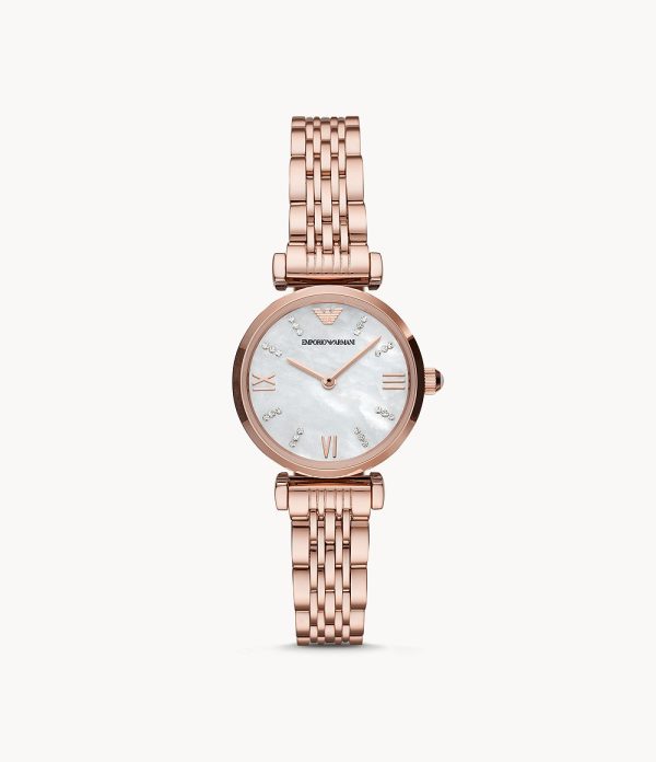 Emporio Armani Women’s Stainless Steel Mother of Pearl Dial 28mm Watch AR11316