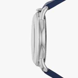 Emporio Armani Men’s Leather Strap Blue Dial 41mm Watch AR11335