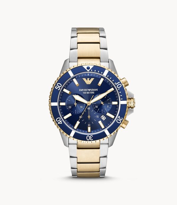 Emporio Armani Men’s Quartz Stainless Steel Blue Dial 43mm Watch AR11362