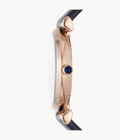 Emporio Armani Women’s Quartz Blue Leather Strap Blue Dial 32mm Watch AR11424