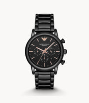 Emporio Armani Men’s Chronograph Quartz Stainless Steel Black Dial 43mm Watch AR1509