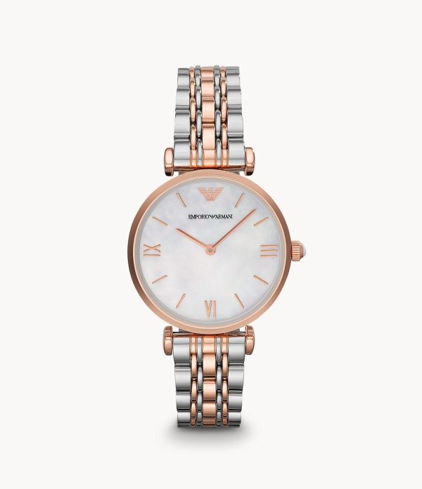 Emporio Armani Women’s Quartz Stainless Steel Mother Of Pearl Dial 32mm Watch AR1683