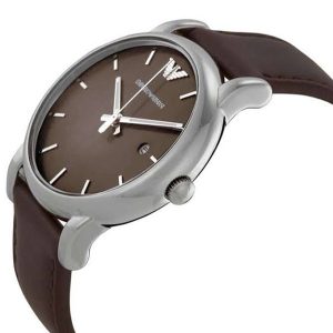 Emporio Armani Men’s Quartz Leather Strap Brown Dial 41mm Watch AR1729