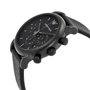 Emporio Armani Men’s Quartz Black Leather Strap Black Dial 41mm Watch AR1737