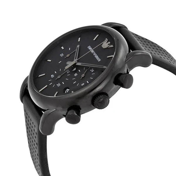 Emporio Armani Men’s Quartz Black Leather Strap Black Dial 41mm Watch AR1737