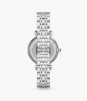 Emporio Armani Women’s Quartz Silver Stainless Steel Pink Mother Of Pearl Dial 32mm Watch AR1779