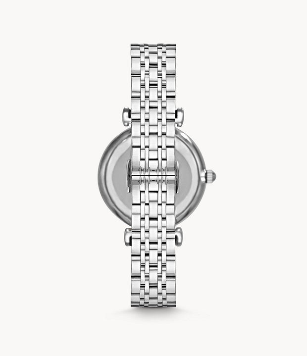 Emporio Armani Women’s Quartz Silver Stainless Steel Pink Mother Of Pearl Dial 32mm Watch AR1779