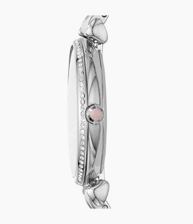 Emporio Armani Women’s Quartz Silver Stainless Steel Pink Mother Of Pearl Dial 32mm Watch AR1779