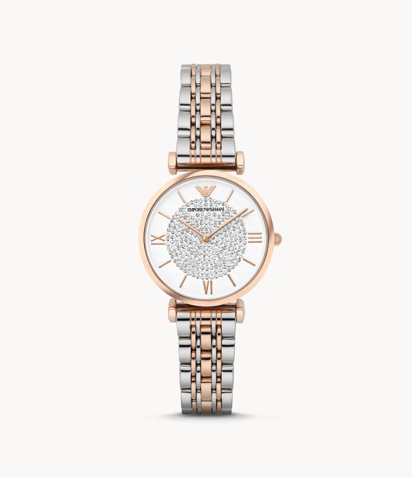 Emporio Armani Women’s Analog Stainless Steel White Dial 32mm Watch AR1926