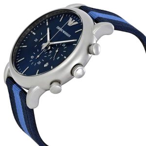 Emporio Armani Men’s Quartz Nylon Strap Blue Dial 46mm Watch AR1949