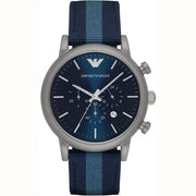 Emporio Armani Men’s Quartz Nylon Strap Blue Dial 46mm Watch AR1949