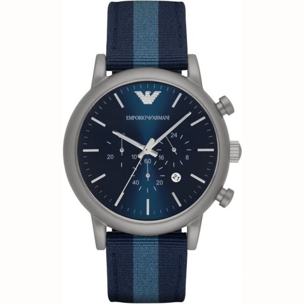 Emporio Armani Men’s Quartz Nylon Strap Blue Dial 46mm Watch AR1949
