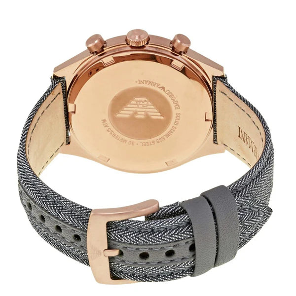 Emporio Armani Men’s Chronograph Quartz Leather Strap Brown Dial 43mm Watch AR1976
