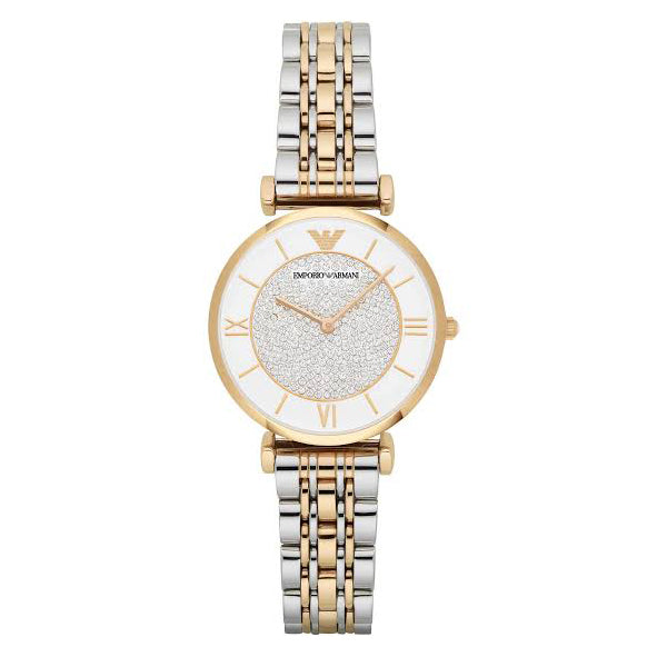 Emporio Armani Women’s Quartz Two-tone Stainless Steel White Dial 32mm Watch AR2076
