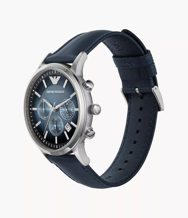 Emporio Armani Men’s Quartz Leather Strap Blue Dial 43mm Watch AR2473