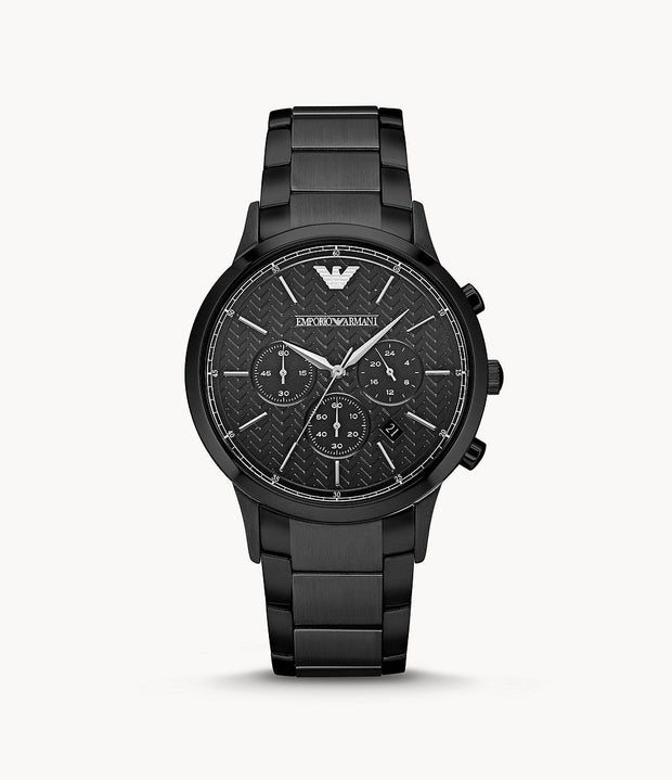 Emporio Armani Men’s Chronograph Stainless Steel Black Dial 43mm Watch AR2485