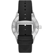 Emporio Armani Men’s Automatic Black Leather Strap Black Dial 43mm Watch AR60051