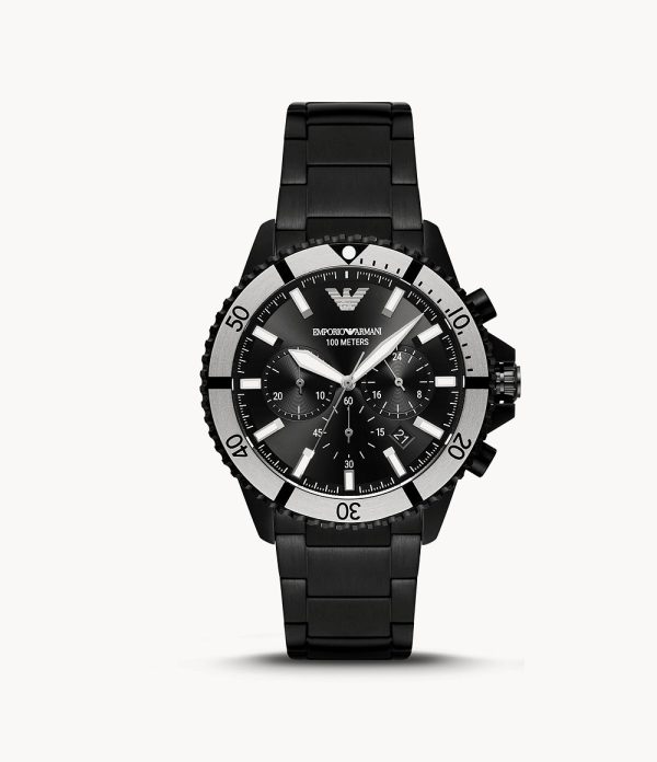 Emporio Armani Men’s Quartz Stainless Steel Black Dial 43mm Watch AR80050