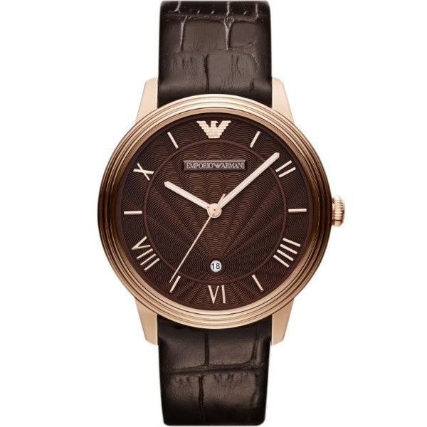 Emporio Armani Men’s Quartz Leather Strap Brown Dial 41mm Watch AR1613