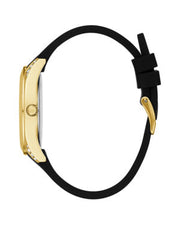 Guess Women’s Quartz Black Silicone Strap Gold Dial 39mm Watch GW0109L1