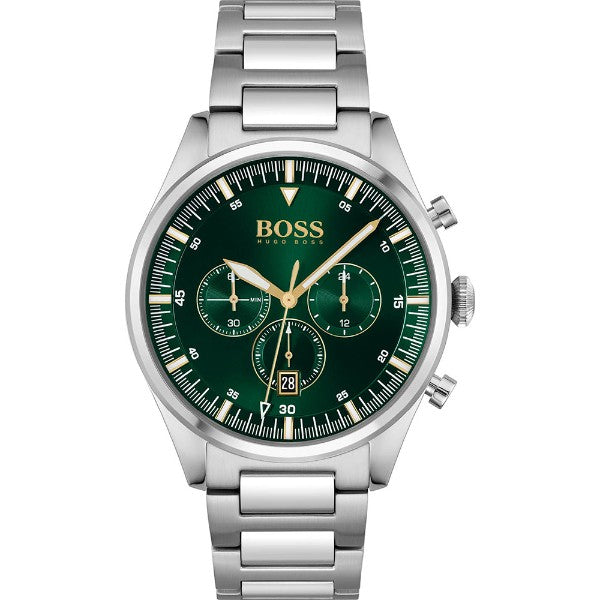 Hugo Boss Men’s Quartz Stainless Steel Green Dial 44mm Watch 1513868