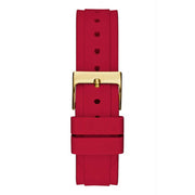 Guess Women’s Quartz Red Silicone Strap Gold Dial 36mm Watch GW0484L1