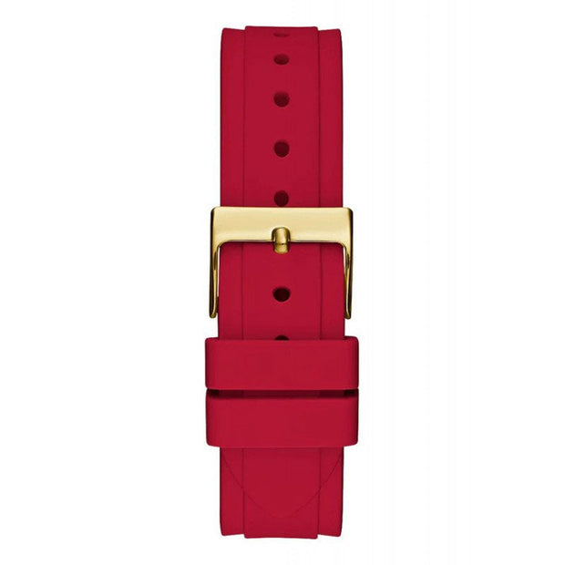 Guess Women’s Quartz Red Silicone Strap Gold Dial 36mm Watch GW0484L1